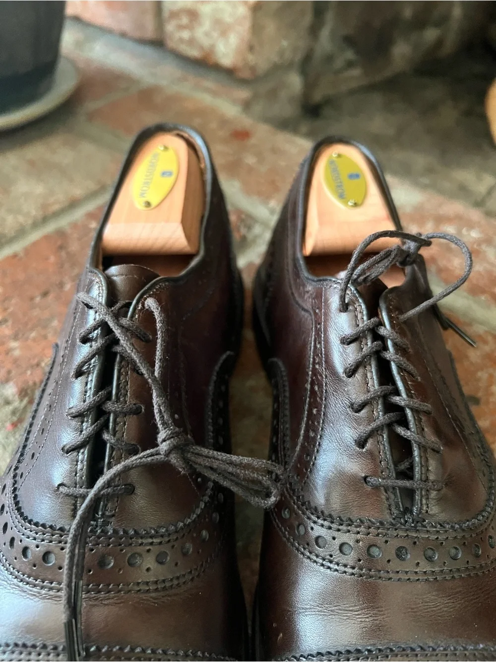 Allen Edmonds Dark Brown Cap-Toe Brogue Oxfords